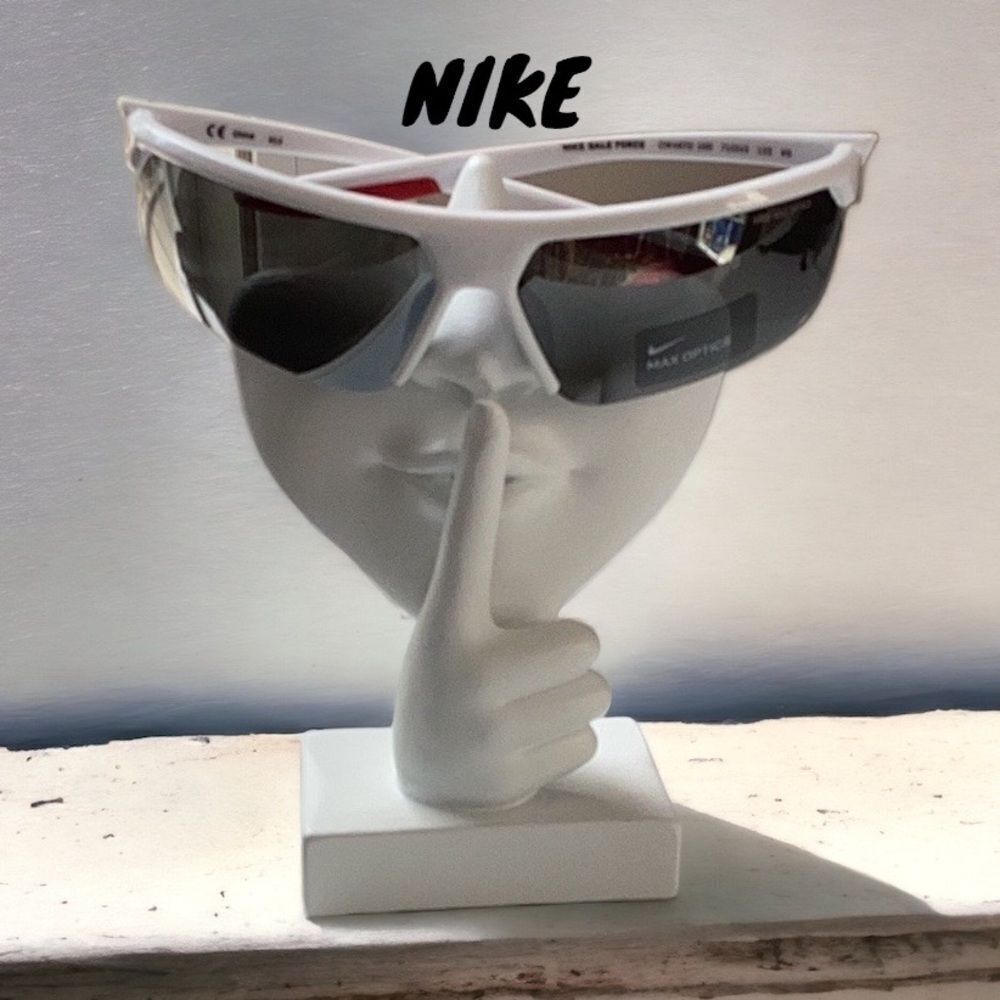 NIKE NEW GALE FORCE 71 MM SUNGLASSES WHITE/SILVER FLASH UNISEX